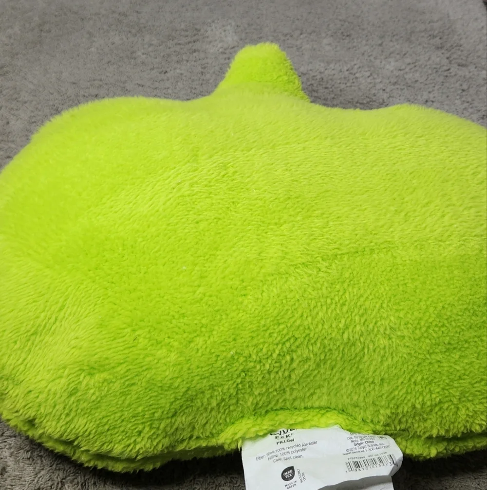 Pumpkin Shaped Halloween Faux Shearling Pillow Green - Hyde and EEK! Boutique